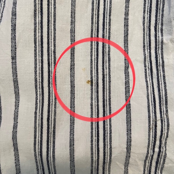 Madewell Size 6 Boho Beach Linen Cotton Dark Baltic Stripe Paperbag Pants - Picture 3 of 8